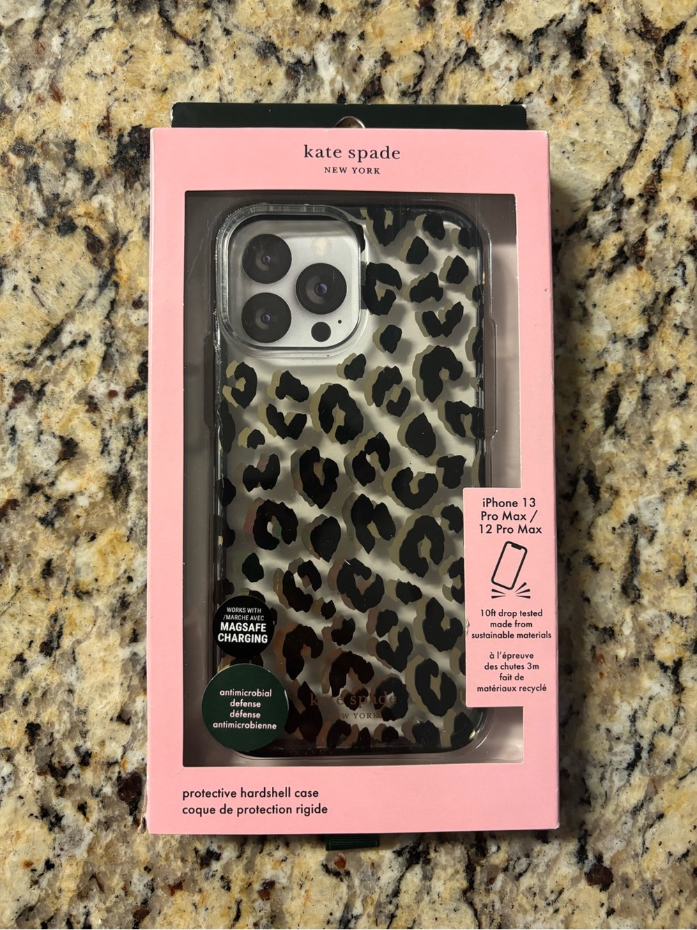 Kate Spade New York Leopard Print iPhone Case - Black & Cream
